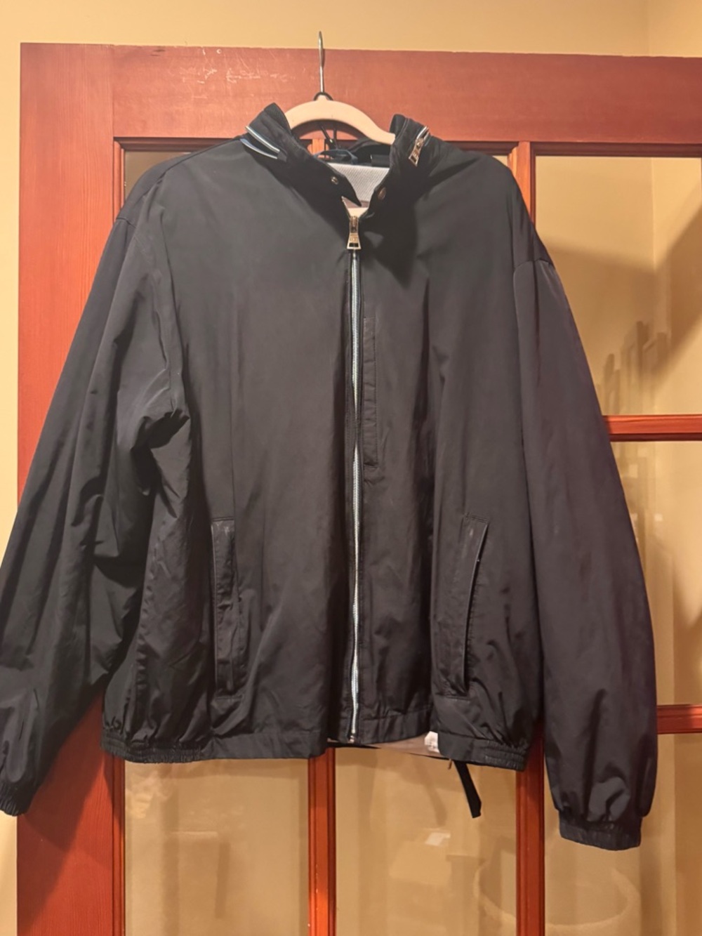 Johnston & Murphy Black Hooded Windbreaker Jacket